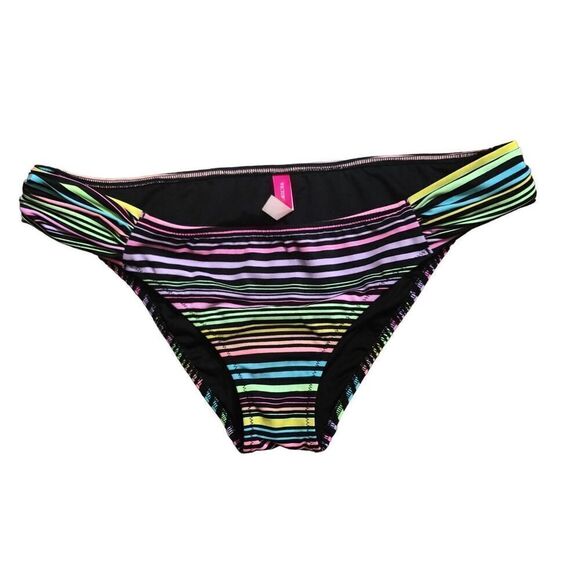 Victoria's Secret Bikini Multi-color Striped cheeky bottoms size M - Picture 1 of 5